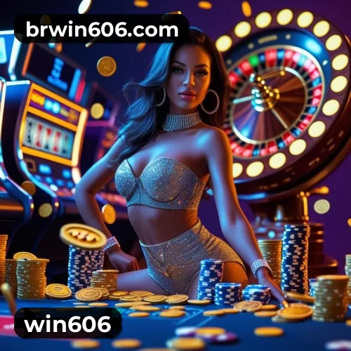 Tela de boas-vindas e lobby de jogos do aplicativo win606